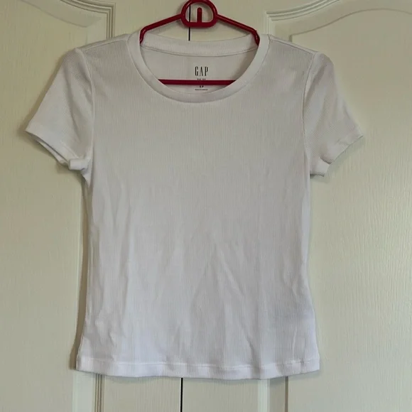 Gap White Rib Cropped Tee - Picture 1 of 4